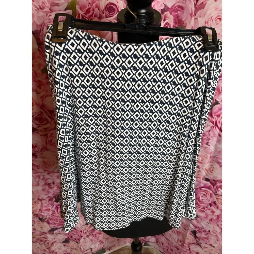 Ann Taylor Petite Blue and White Skirt-SMALL PETITE